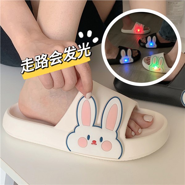 Dép Phát Sáng. Dép Quai Ngang Hình Thỏ Dễ Thương Thời Trang Mùa Hè Cho Nữ