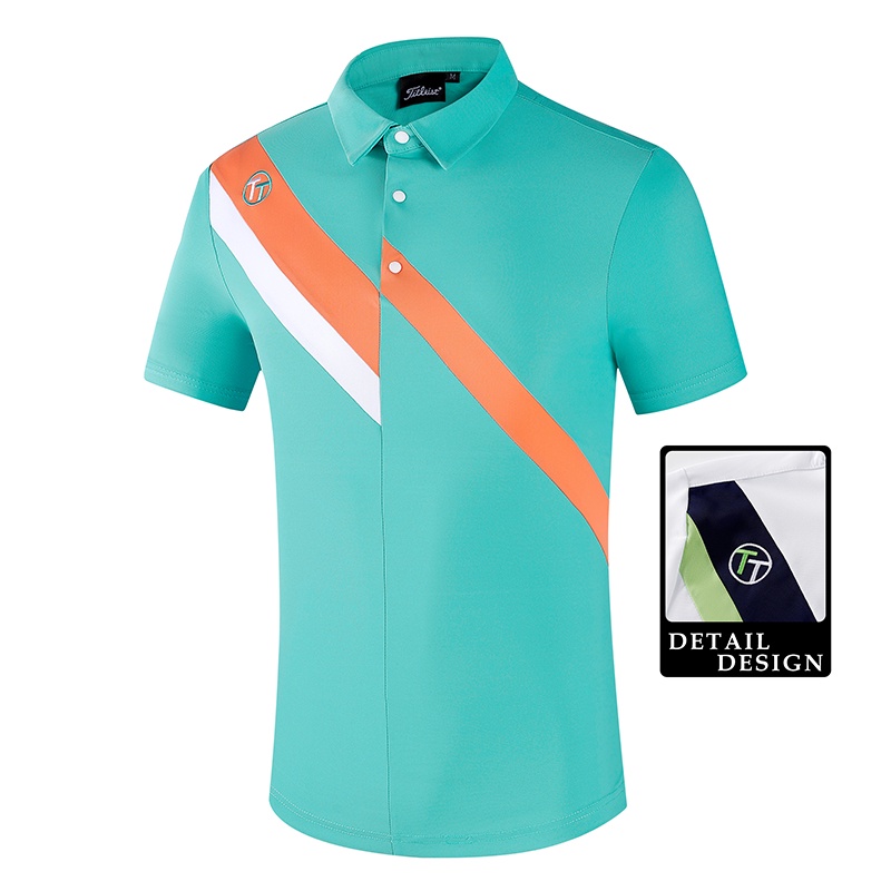 Tit. Golf nam tay ngắn áo thun thể thao ngoài trời mùa hè Áo gôn có độ đàn hồi cao thoáng khí khô nhanh POLO Top