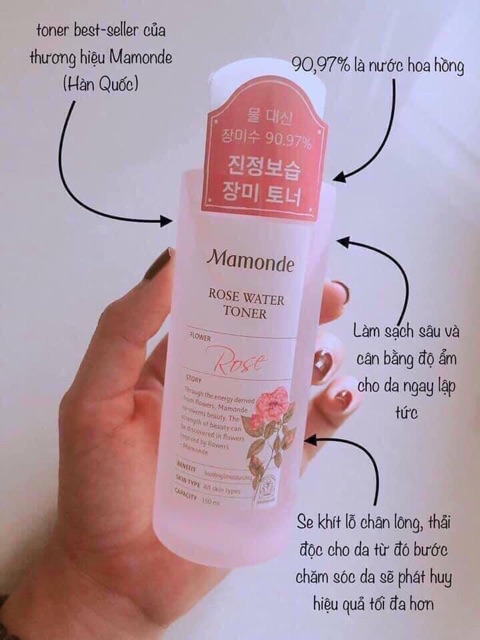 Nước Hoa Hồng Se Khít Lỗ Chân Lông Mamonde Rose Water Toner 250ml | WebRaoVat - webraovat.net.vn