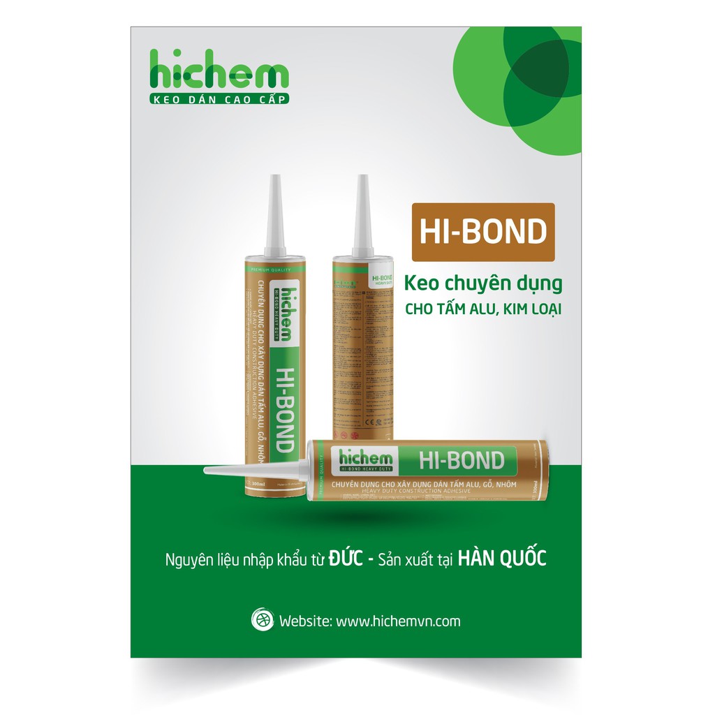 Keo HIBOND HICHEM - Chuyên dán tấm alu, gỗ, nhôm