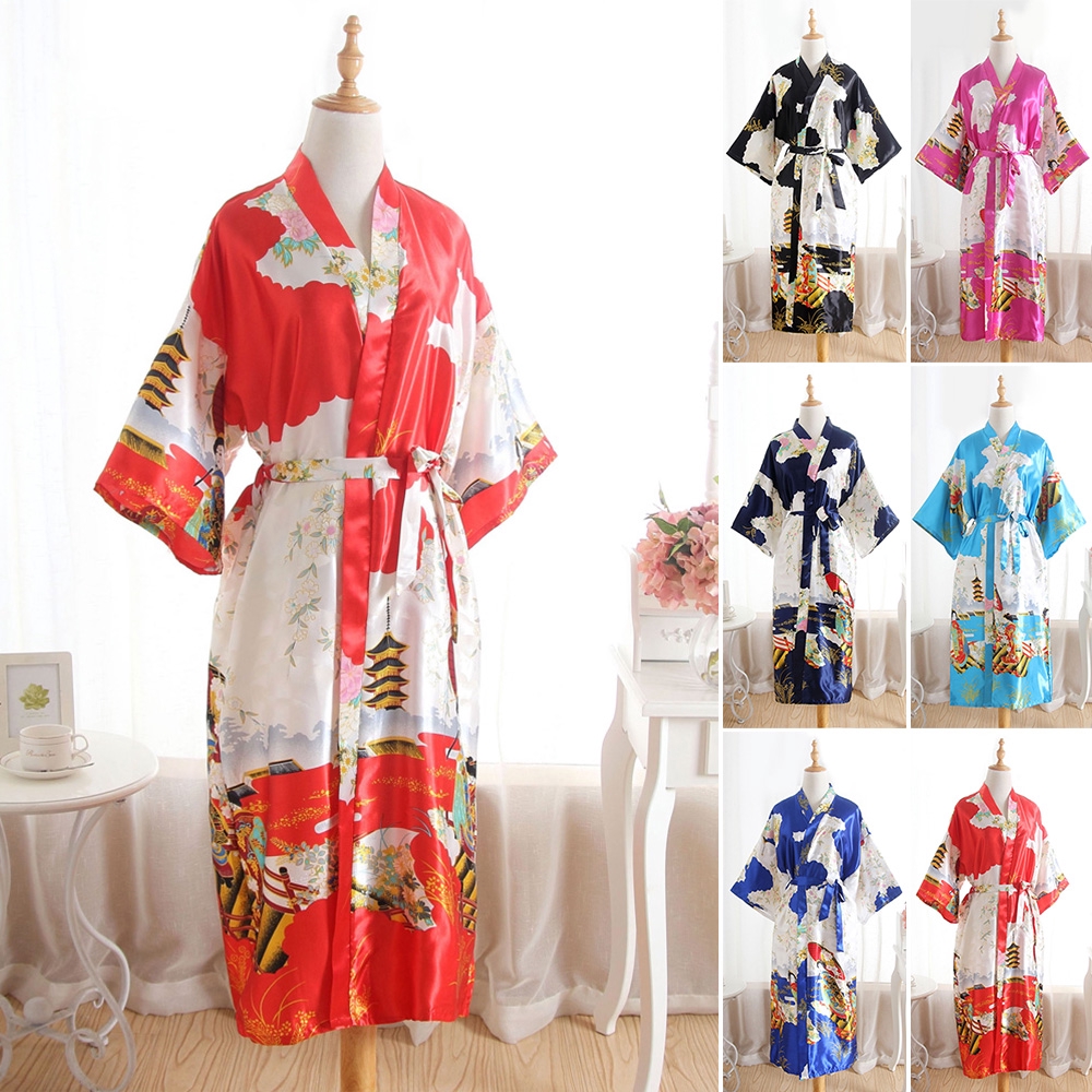 Áo choàng tắm phong cách kimono sang trọng cho nữ
