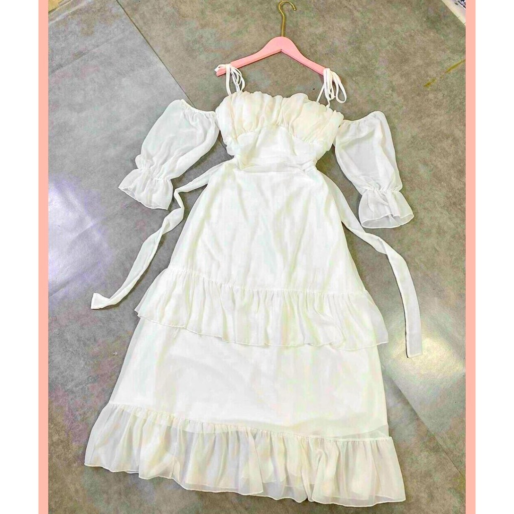 Đầm váy maxi tầng bẹt vai sống ảo HaKieu Msp07 ( hình chụp thật) | BigBuy360 - bigbuy360.vn