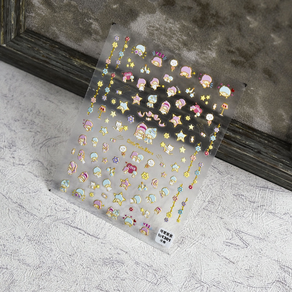 Miếng Dán Trang Trí Móng Tay In Nổi Họa Tiết Sanrio Piglet Xinh Xắn