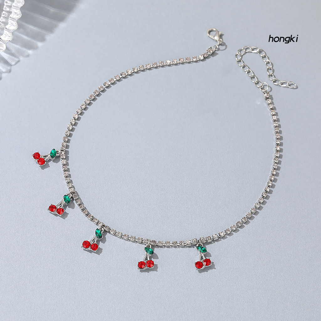 vòng cổ Hợp Kim Mặt Hình Quả Cherry Dễ Thương Cho Nữ