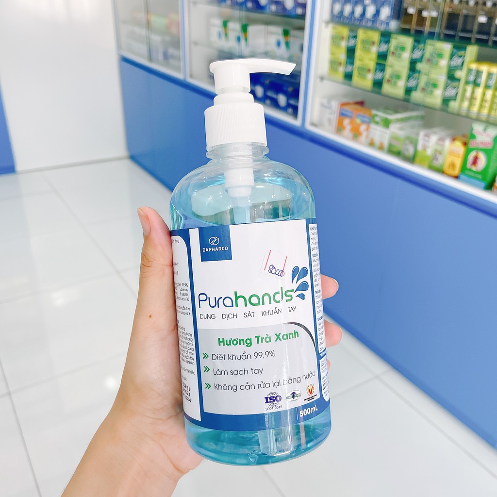 Dung dịch sát khuẩn tay Purahands - Hương trà xanh