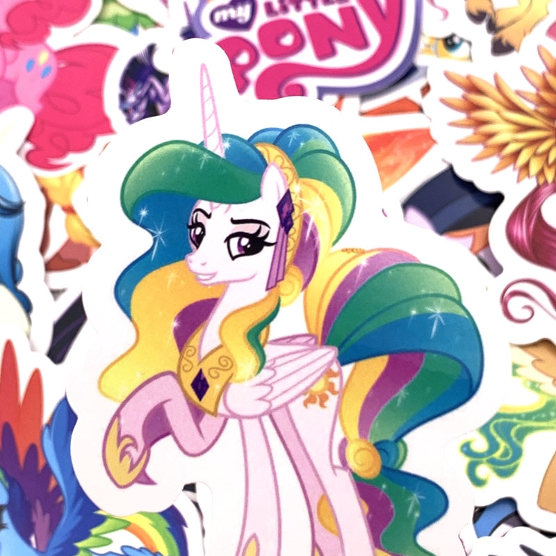 Set 50 miếng sticker hình ngựa kỳ lân my little pony dán trang trí xinh xắn