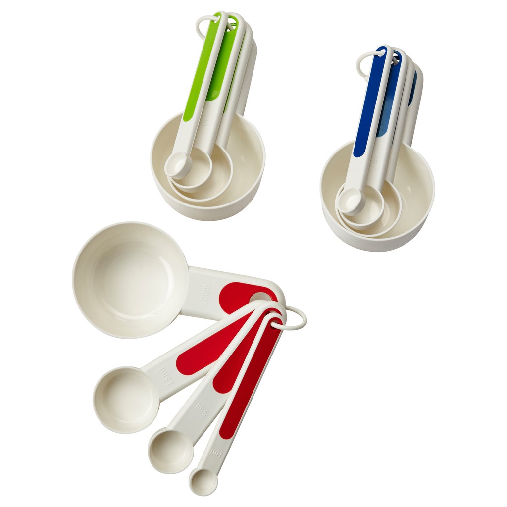 Bộ 4 muỗng/thìa đong đồ làm bánh IKEA STÄM (Màu đỏ)