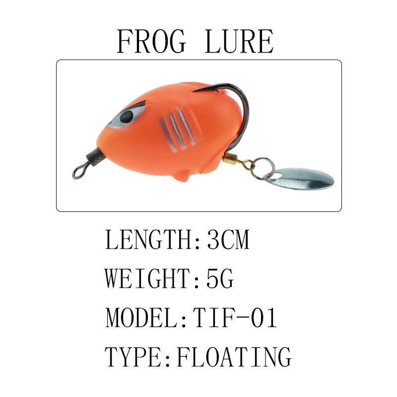 Sẵn sàng Cổ phần mềm Mồi câu cá Mồi câu cá Mồi câu cá 3CM / 5G Topwater Ray Frog Angry Birds Nhân tạo Mồi mềm