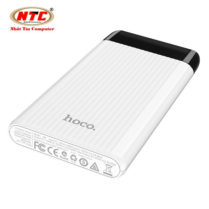 [SỐ LƯỢNG CÓ HẠN] Pin sạc dự phòng Hoco J28 Shock power 10000mAh 2 cổng input (TRẮNG)