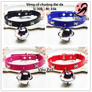 [Mã PETSALE19 giảm 8% đơn 250K] [Mã PET1504 giảm 8% đơn 300K] Vòng cổ chuông đai da cho chó mèo thú cưng