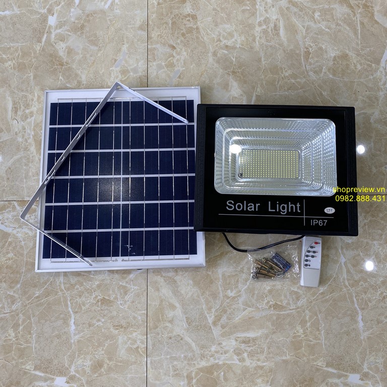 Đèn pha năng lượng mặt trời 300w cao cấp siêu sáng siêu bền, chống nước chống bụi