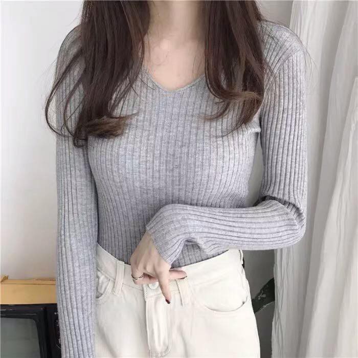 Áo len cổ tim đũa bao giá, bao chất