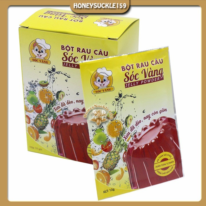 Bột Rau Câu Dẻo Giòn Sóc Vàng JELLY POWER  Hộp 10 Gói