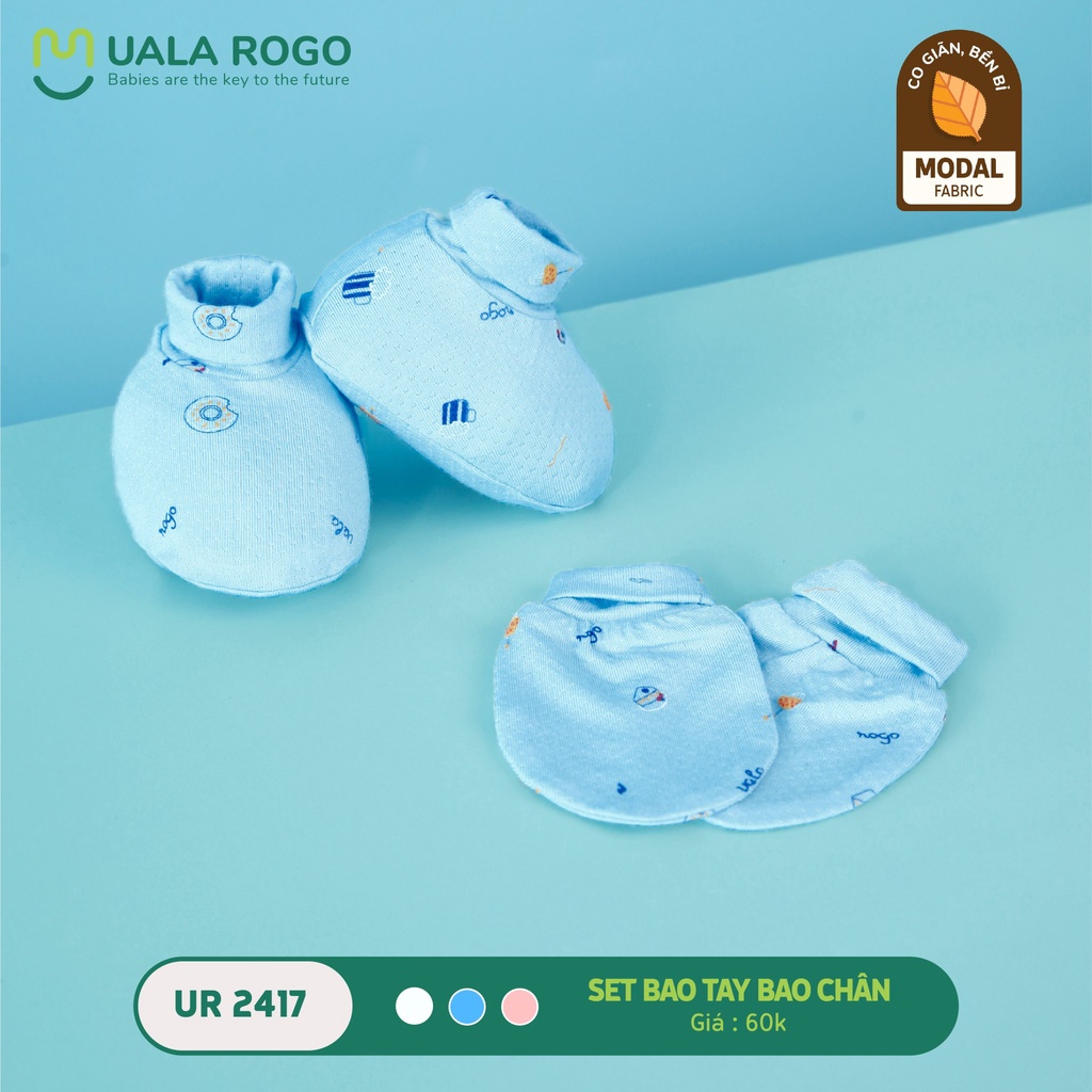 Set bao tay chân Ualarogo cho bé 0-9M vải Modal Fabric hoạ tiết dễ thương