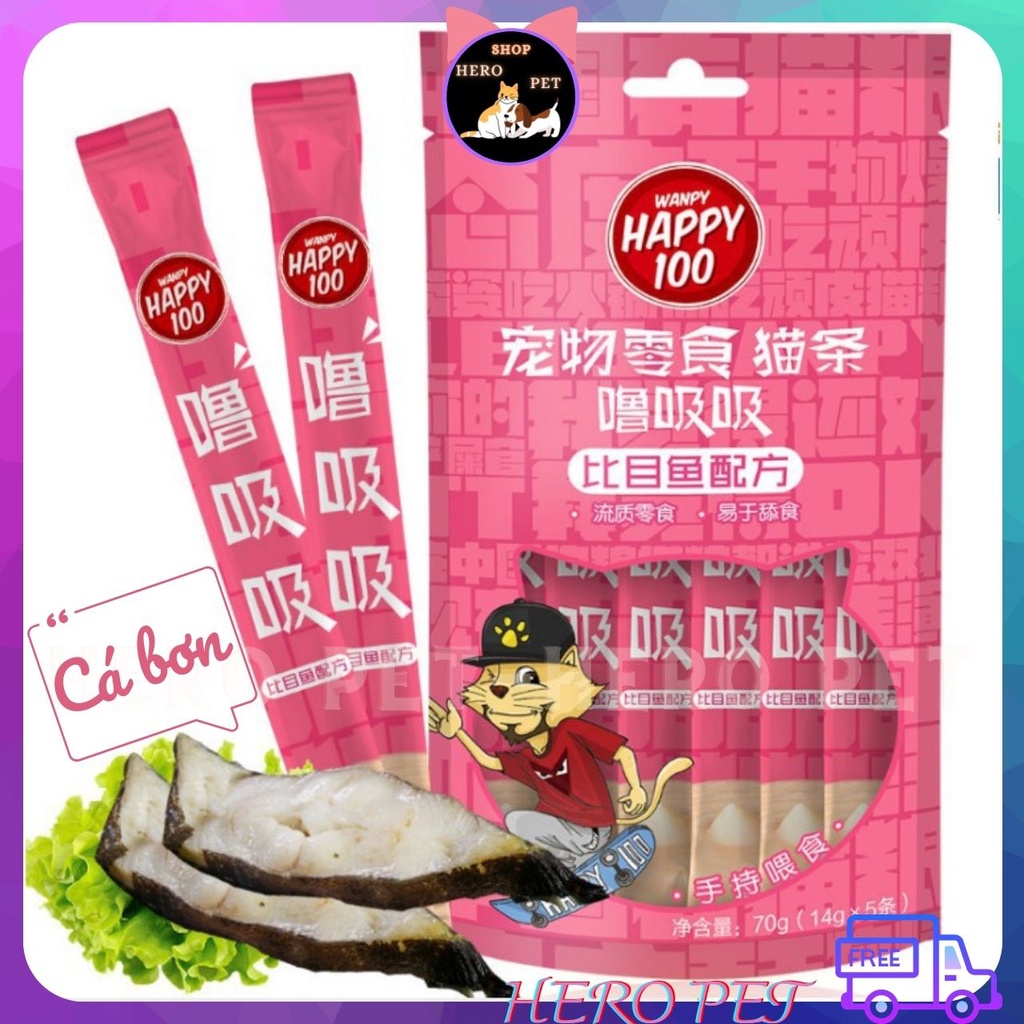 Súp thưởng Wanpy Happy 100 Cho Mèo 1 gói 5 thanh - HERO PET