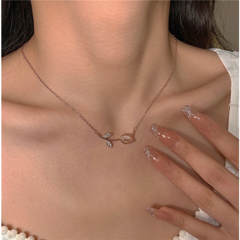 Vòng Cổ Mặt Hoa Tulip Thời Trang Thanh Lịch Phong Cách Harajuku