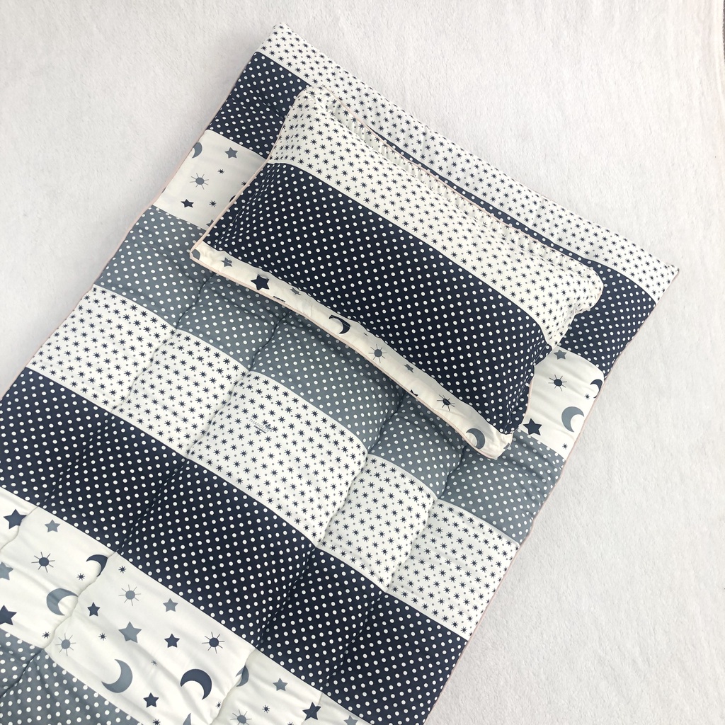 Bộ nệm gối văn phòng, COMBO nệm gối topper mỏng trải sàn cho 1 người,Nệm sinh viên,bán trú  Nệm 75x180cm, Gối 30x50cm