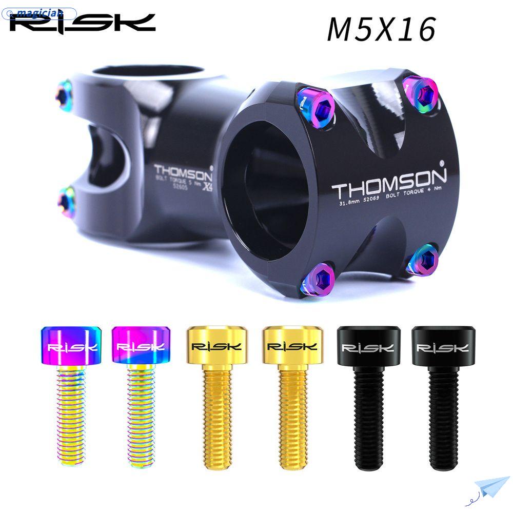 Set 6 Ốc Vít Hợp Kim Titan Gắn Tay Lái Xe Đạp Kèm Vòng Đệm