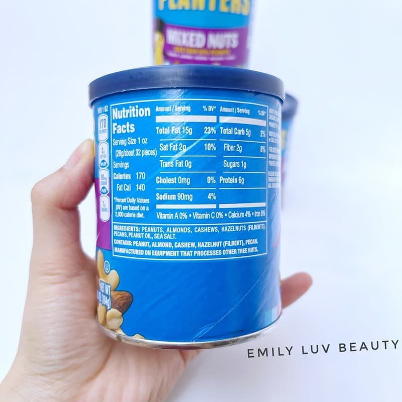 [Ăn vặt bà bầu] Mix 5 loại hạt Planters Kraft Food Mỹ 184g Date 12/08/2021