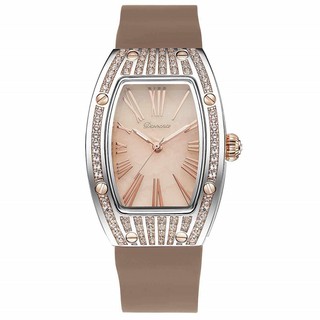 Đồng Hồ Davena Nữ Dây Silicon Nâu 30x38mm Silver Chính Hãng