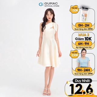 Đầm xòe dây chéo nơ GUMAC DB687