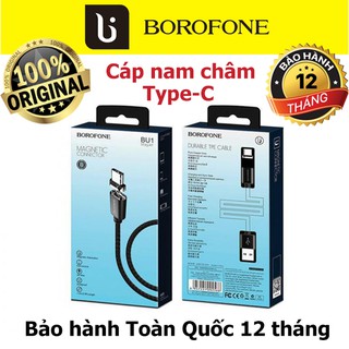 Cáp sạc Type-C nam châm chính hãng Borofone BU1, cáp sạc từ tính