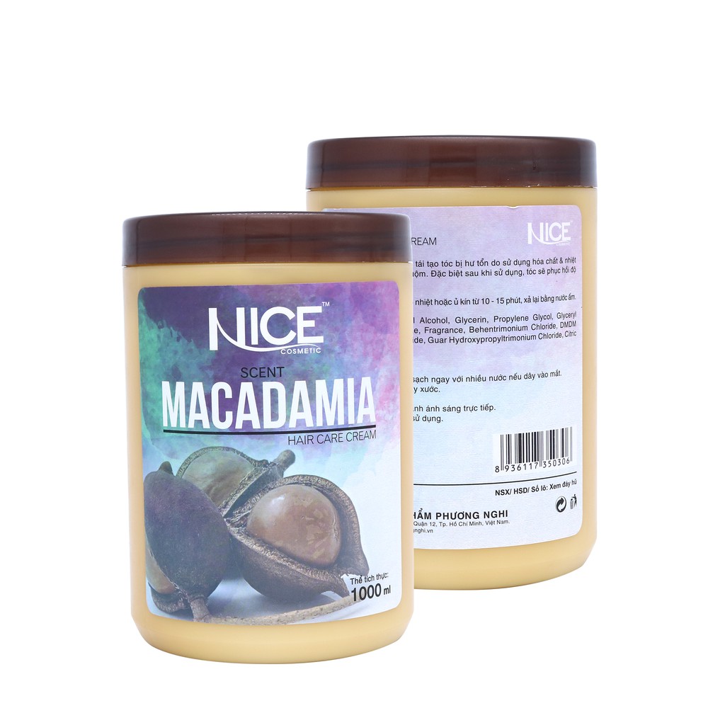 Hấp dầu  mềm mượt, phục hồi khô xơ, hư tổn Hương Macadamia NICE Hair Care Cream Macadamia scent 1000ml