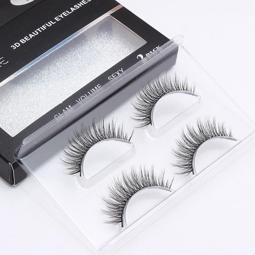 Set 2 Cặp Lông Mi Giả 3D Màu Đen Trang Điểm Chuyên Nghiệp