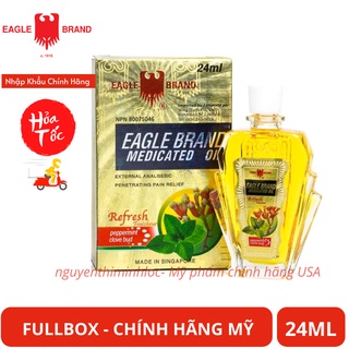Dầu gió con ó vàng eagle brand medicated oil refresh 24ml
