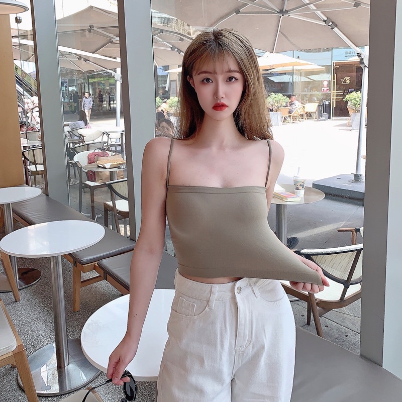 Áo Bra 2 Dây Dáng Lửng Siêu Hot Kèm Mút Ngực 2066