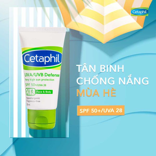 Kem Chống Nắng Cetaphil UVA/UVB Defense Very High Sun Protection SPF50+/UVA28 50ml