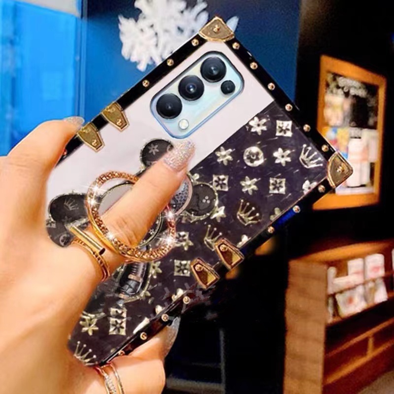 Ốp Điện Thoại Chống Sốc Có Nhẫn Đỡ Hình Gấu Nhỏ Đính Đá Cho OPPO Reno 6 Pro Reno 6 Pro+ Reno 6Z Reno 5 Pro Reno 4 Pro