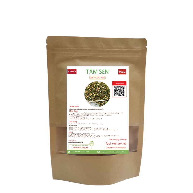 Tâm sen sấy khô  Sasuke loại thượng hạng 1kg giúp ngủ tốt