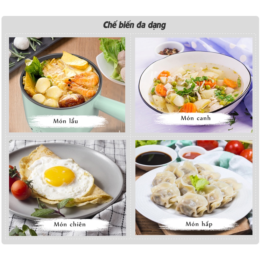 Nồi Điện Đa Năng Life360 AL-D12L5 Xanh - Nồi Lẩu Điện Mini- Hàng Chính Hãng- Bảo Hành 12 Tháng