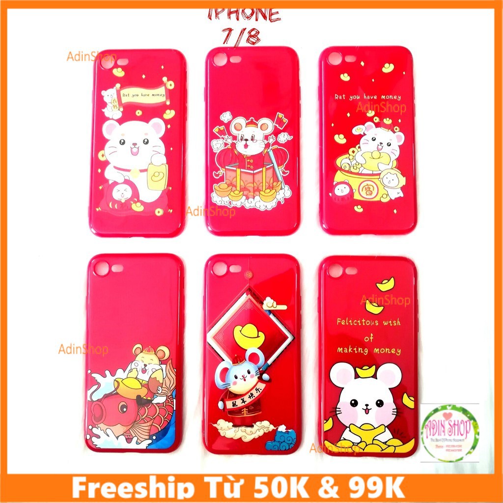 Ốp lưng tết con chuột 2020 (canh tí) iphone 7/8 7 plus 8 plus