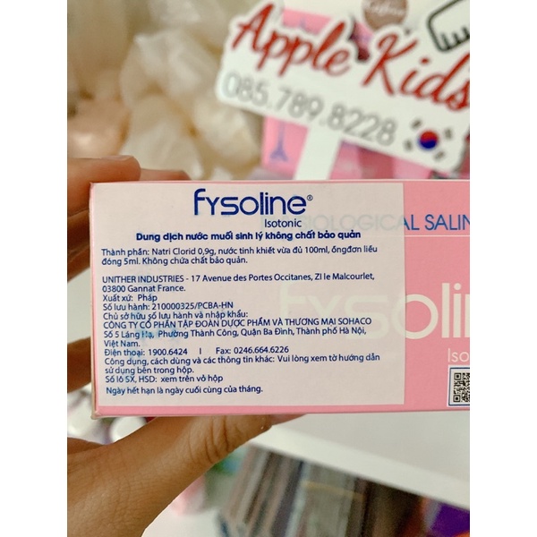 Nước muối sinh lý Pháp Fysoline (40 tép)