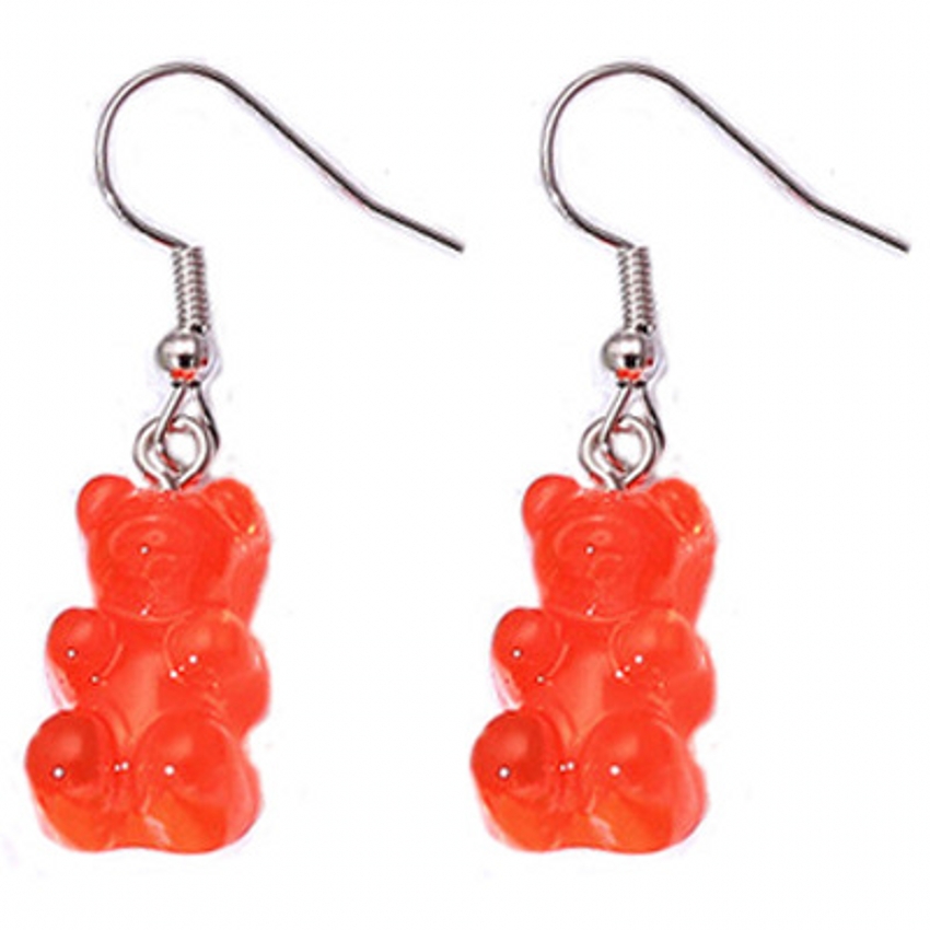 Cute Cartoon Animal Bear Earrings Resin Colorful Candy Color for Women Cute Bear Earrings