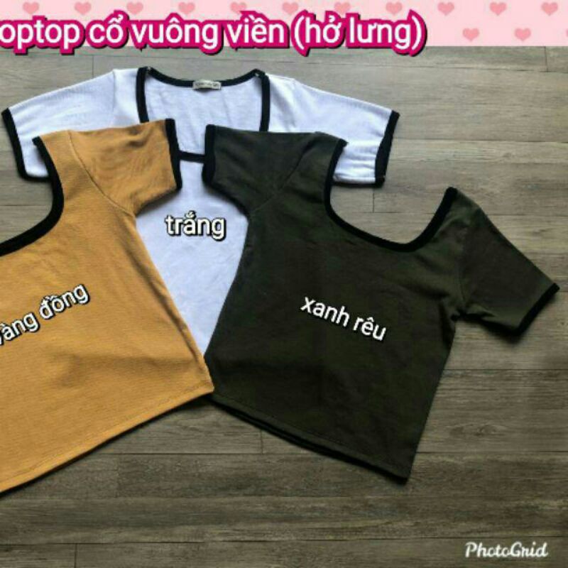 Áo cổ vuông hở lưng