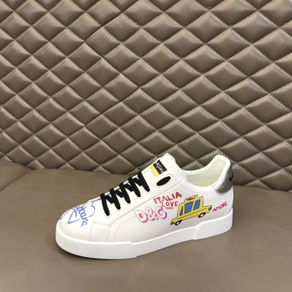 Giày sneaker nam da thật thời trang cao cấp Docle & Gabbana DG phong cách trẻ trung, năng động