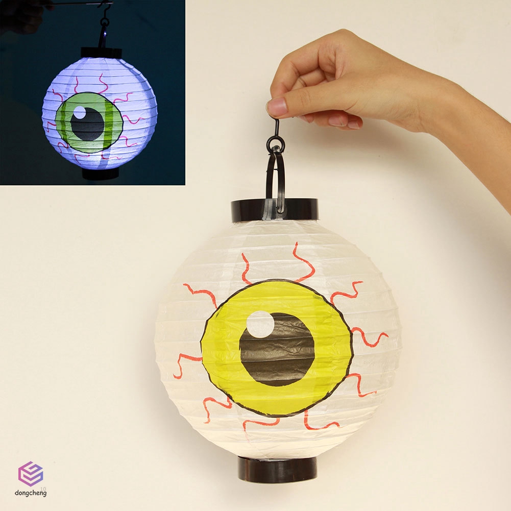 Đèn Lồng Led Bằng Giấy Hình Bí Ngô, Con Dơi, Nhện Dùng Trang Trí Tiệc Halloween