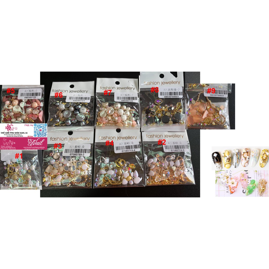 Trang Trí Móng Nail Tổng Hợp Với Nhiều Mẫu Trang Sức Mới Đẹp (Lẻ 1 Túi)