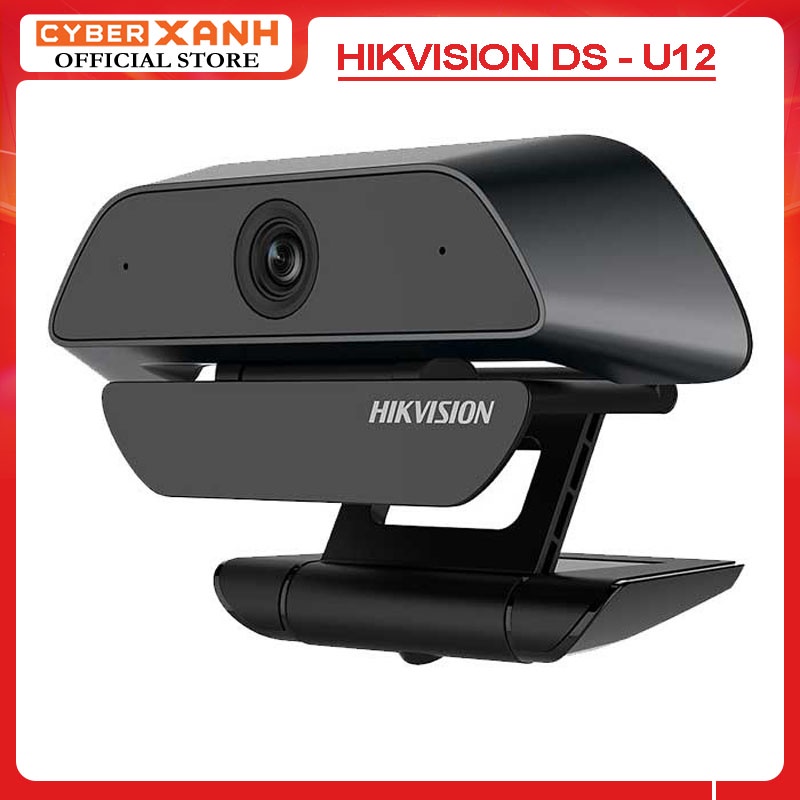 Webcam hikvision DS U12 full HD 1080P 2K, Wedcam máy tính có mic cho máy tính để học online, họp, Livestream