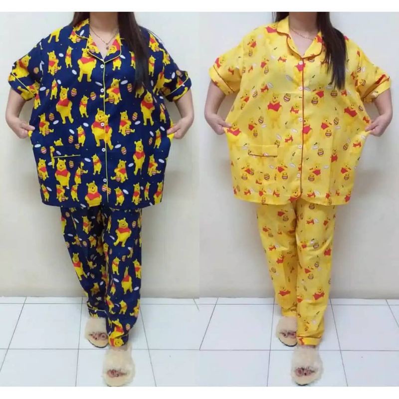 Bộ Đồ Ngủ Hình Gấu Pooh Đáng Yêu Cho Người Lớn