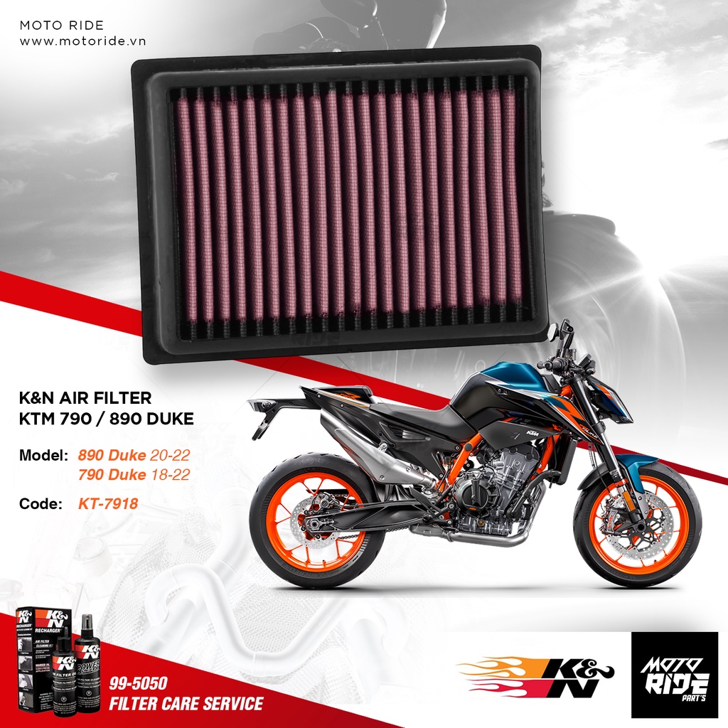 K&amp;N KT-7918 LỌC GIÓ CHO KTM 790 DUKE / 890 DUKE