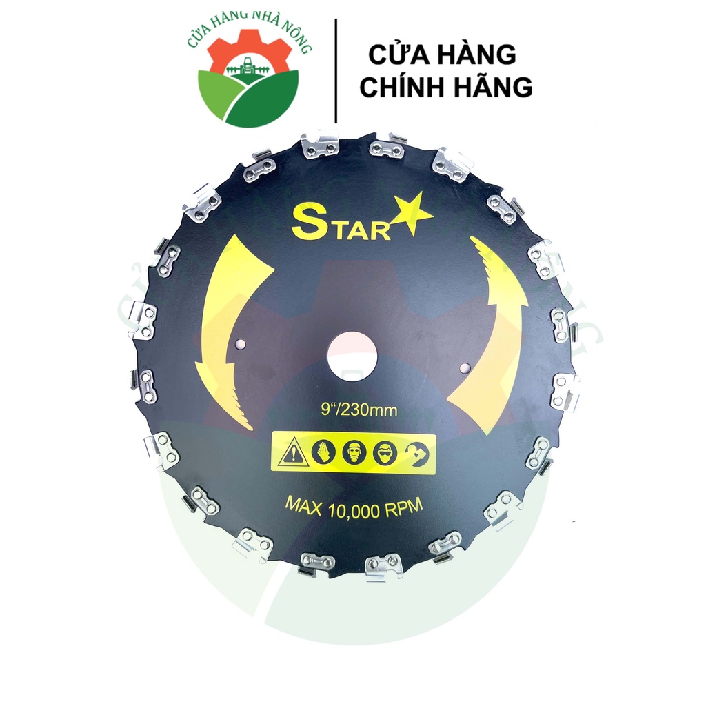 Lưỡi cắt cỏ STAR tròn mắc sên 230mm cao cấp