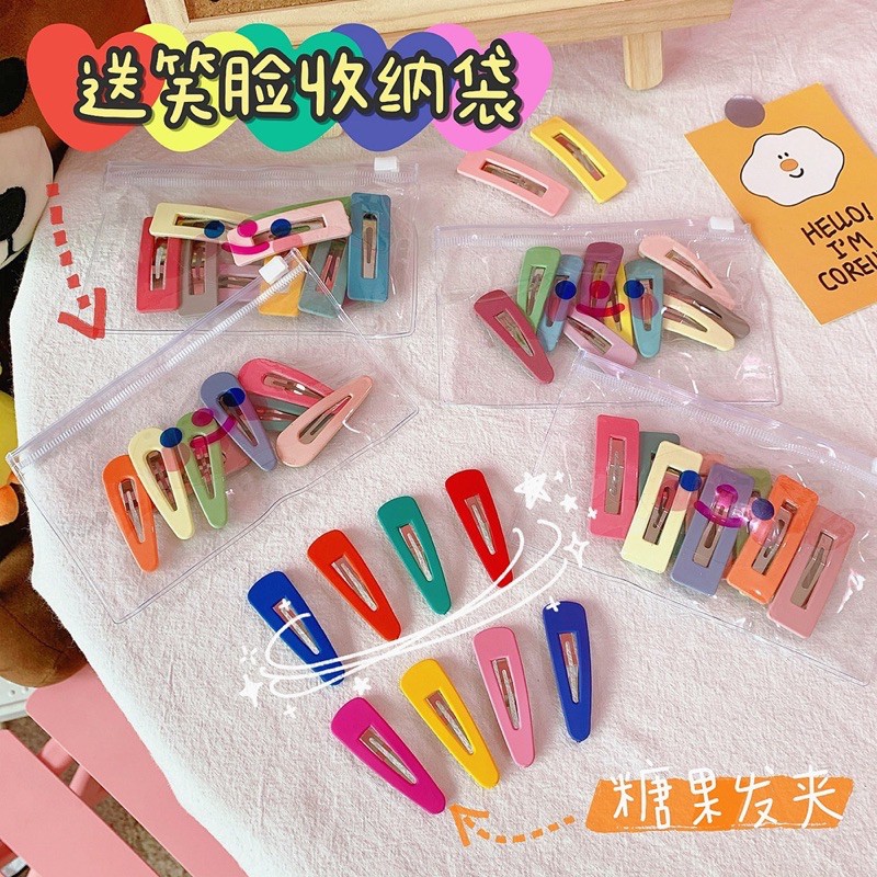 Set 10 kẹp tóc nhiều màu dễ thương