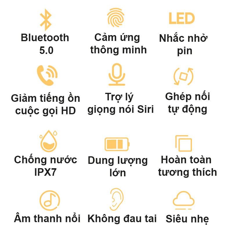 Tai Nghe Không Dây Bluetooth 5.0, Tai Nghe Thể Thao Điều Khiển Cảm Ứng Thông Minh, Có Hộp Sạc MH266 - Hàng Chính Hãng