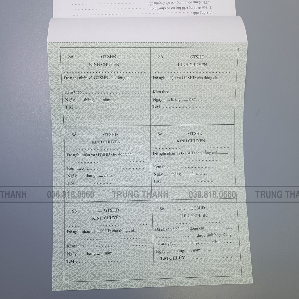 Giấy giới thiệu sinh hoạt Đảng
