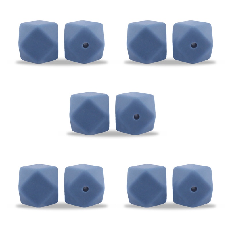 Bộ 10 Hạt Bát Giác Bằng Silicone Làm Vòng Tay / Vòng cổ Thủ Công DIY Cho Bé