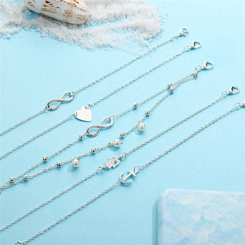 Bộ 5 Lắc chân thiết kế đơn giản thời trang cho nữ | BigBuy360 - bigbuy360.vn